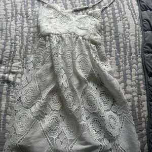 Anthropologie White Lace Midi Dress